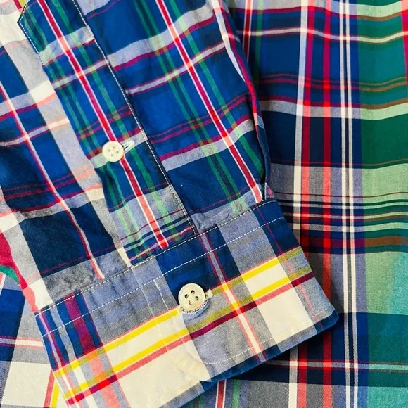 Ralph Lauren Blue Label Men's Blue and Green Plaid Button Down Shirt Size 3XB - Picture 7 of 11
